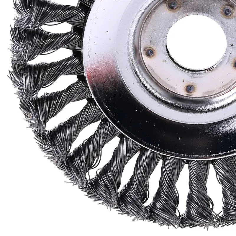 25MM Aperture 8 Inch Steel Wire Weeding Brush Twisted Wire Bowl Type Rotating Wire Wheel Weed Trimmer Brush