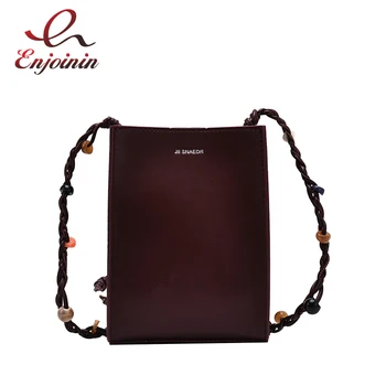 

Pearl Chain PU Pattern Mini PU Leather Crossbody Bags For Women 2020 Solid Color Shoulder Handbags Female Flap Bag Women Purses