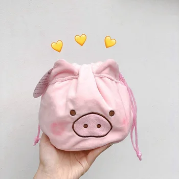 

Cartoon Pig Drawstring Bag Women Cosmetic Makeup Storage Girls Child Cute Pocket Pouch Washable Protable Lovely Organizer Pack