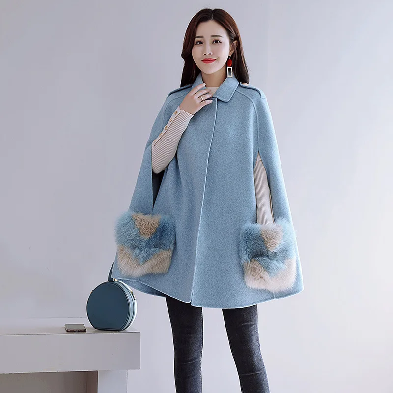 

Cloak Da Mao Pocket Versitile Fashion Trend Cool 2019 Autumn And Winter New Style Woolen Jacket