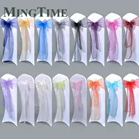 25pcs 275cm Sheer Organza Chair Sashes Band Ribbon Belt Bow Cover Rustic Wedding Party Birthday Banquet Ceremony Decoration 1