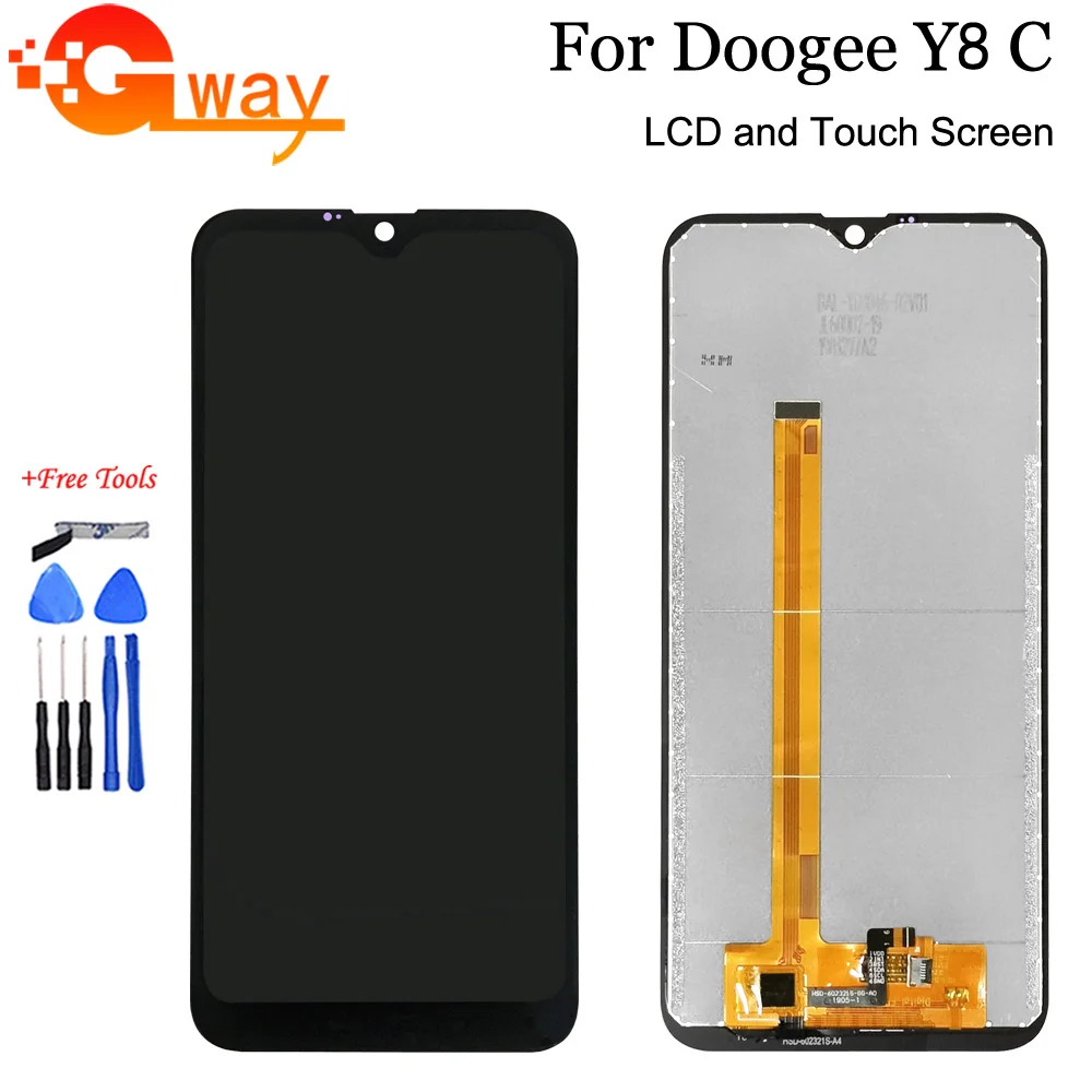 Для 6,1 дюймов Doogee Y8C ЖК-дисплей+ кодирующий преобразователь сенсорного экрана в сборе протестированный телефон замена для Y8C с инструментами