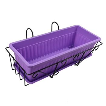 

Outdoor Furniture Hanging Type Big Plastic Rectangle Flowerpot Frame Balcony Decorations Easy To Install Made By Teak