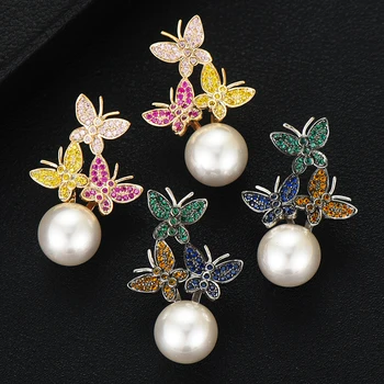 

GODKI 2020 Imitate Pearl Charms Butterfly Earrings For Wommen Wedding DUBAI Bridal Earrings Statement Earrings Ear Candy Jewelry