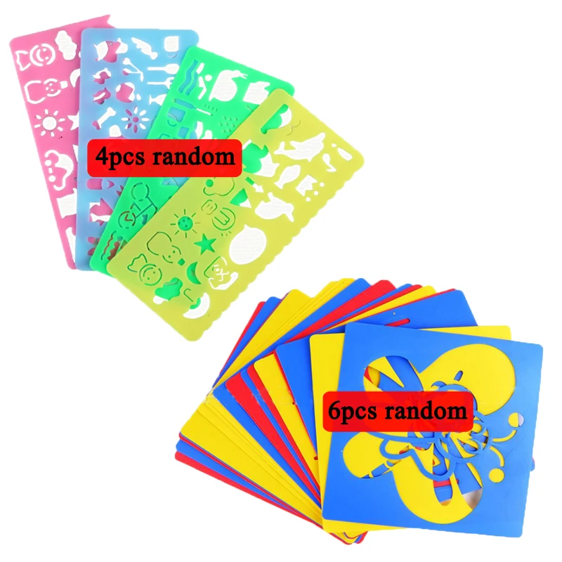 1 Набор волшебных цветных радужных скретч бумажных карт с трафарет для граффити для рисования DIY художественная живопись Рисование игрушки Детские подарки ZXH - Цвет: 4pcsHTC 6pcsLKB