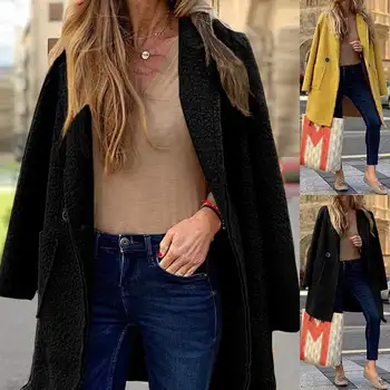 

ZANZEA Women Coats Jackets 2020 Autumn Plus Size Female Lapel Neck Long Sleeve Overcoats Casual Pockets Outwear Chaqueta Mujer