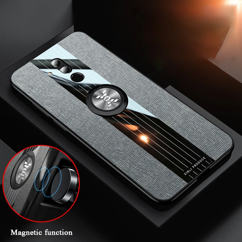 Ikrsses для huawei mate 20 lite MaiMang 6 7 Чехол простая скатерть текстура автомобильный держатель с магнитным креплением чехол для mate 10 lite Nova 2i чехол