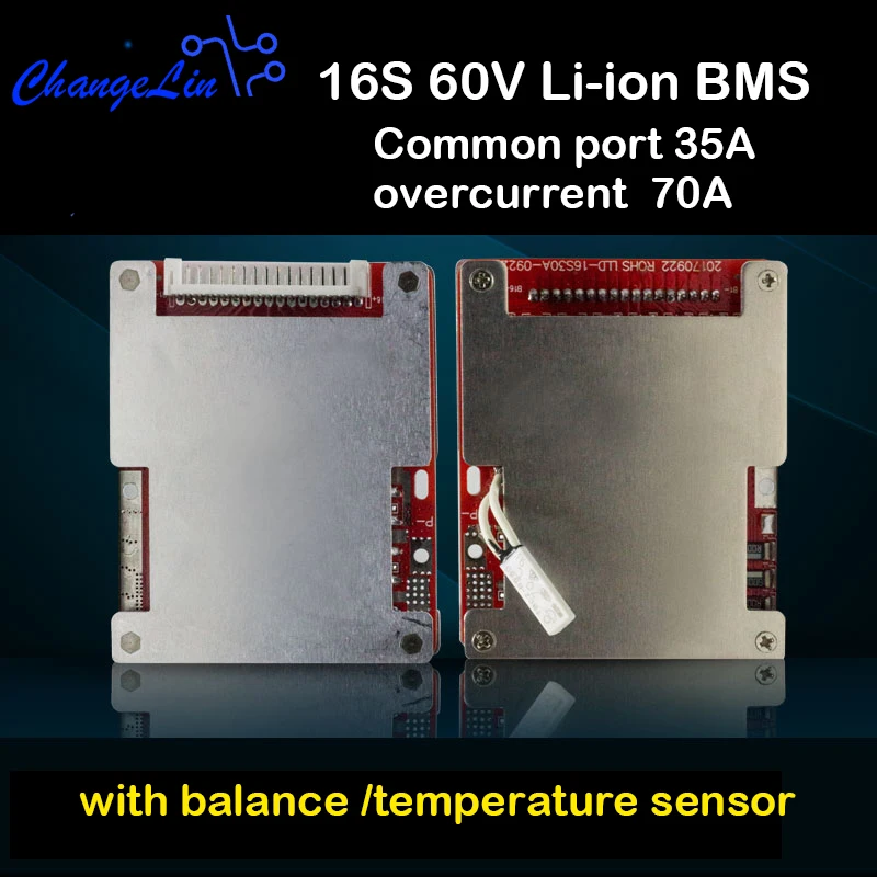 

16S 60V 35A Power Lithium Battery Protection Board 18650 Lipo Li-ion Pack BMS Ebike with Balance Temperature Sensor 15S 14S 13S