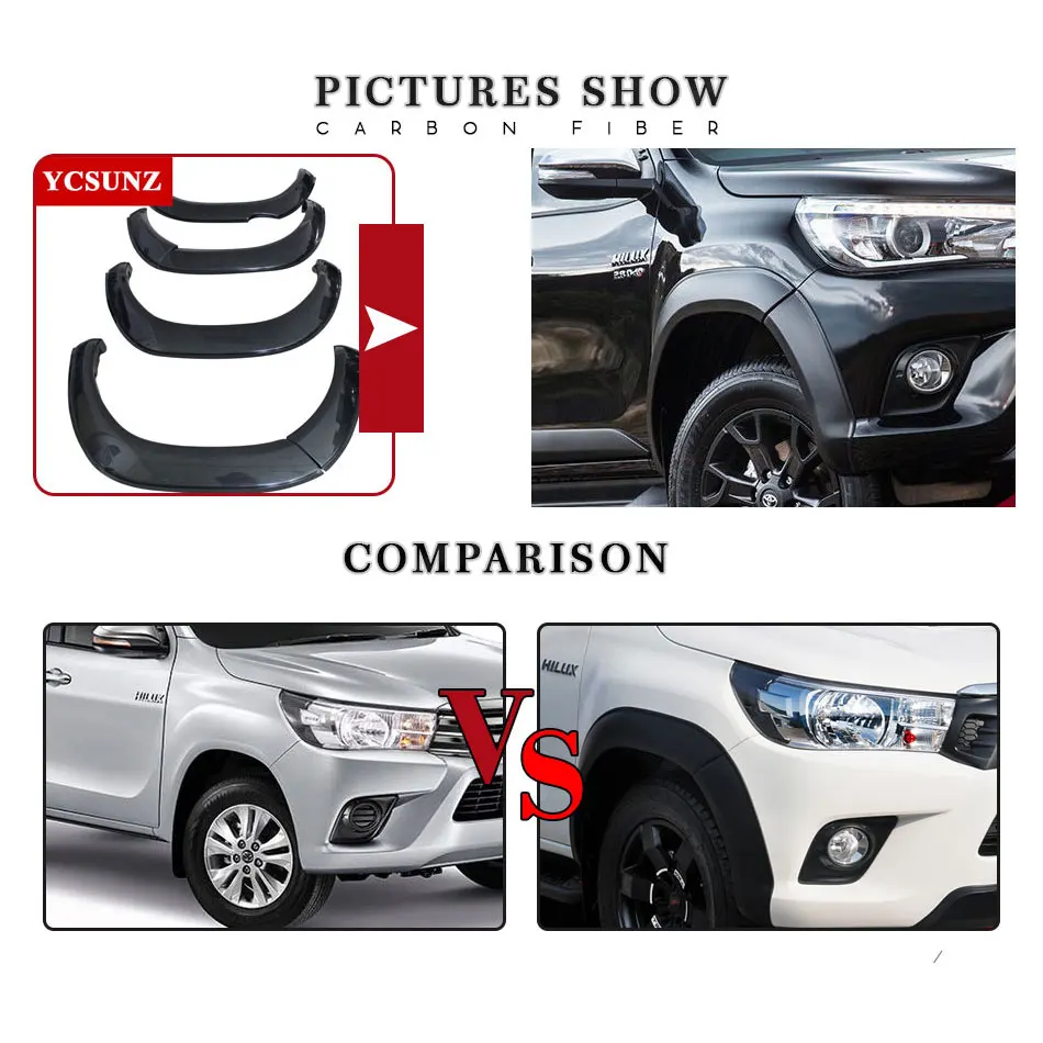 Брызговики из углеродного волокна для Toyota Hilux Revo SR5 2016 2017 2018|fiber fender|toyota mudguardmudguard