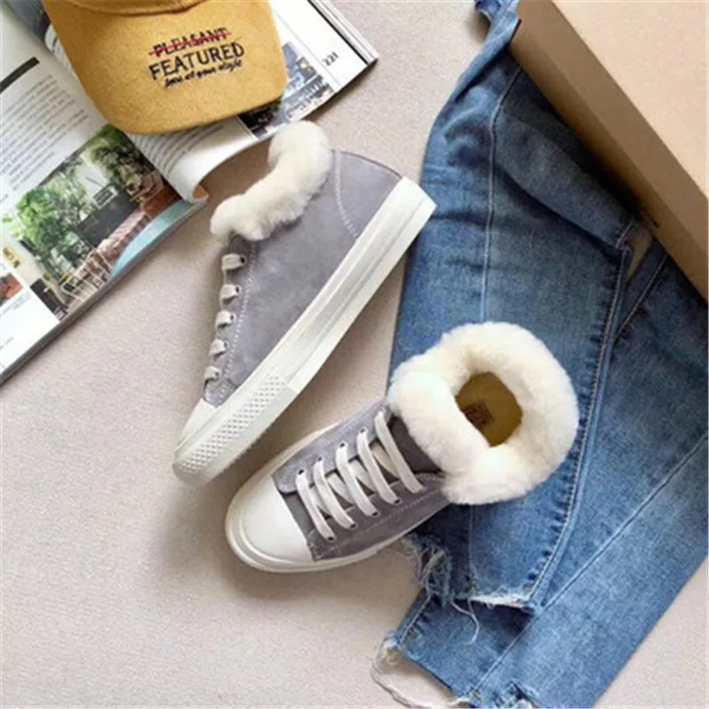 Chaussures femme; женская обувь; женские ботинки с перекрестной шнуровкой; Zapatos De Mujer; нубук; Botas Mujer; плюш; scarpe donna - Цвет: AS SHOW