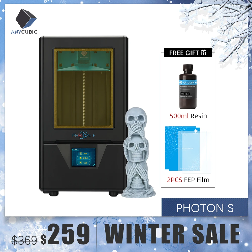 Anycubic 3d принтер Photon S uv SLA/LCD Высокая точность двойной оси Z drucker impresora с 500 мл смолы|3D