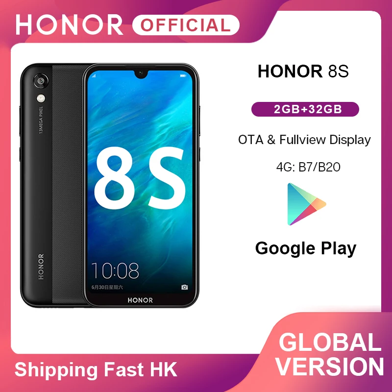 В наличии глобальная версия Honor 8 S 2GB 32GB смартфон 5 71 &quotполный экран MT6761