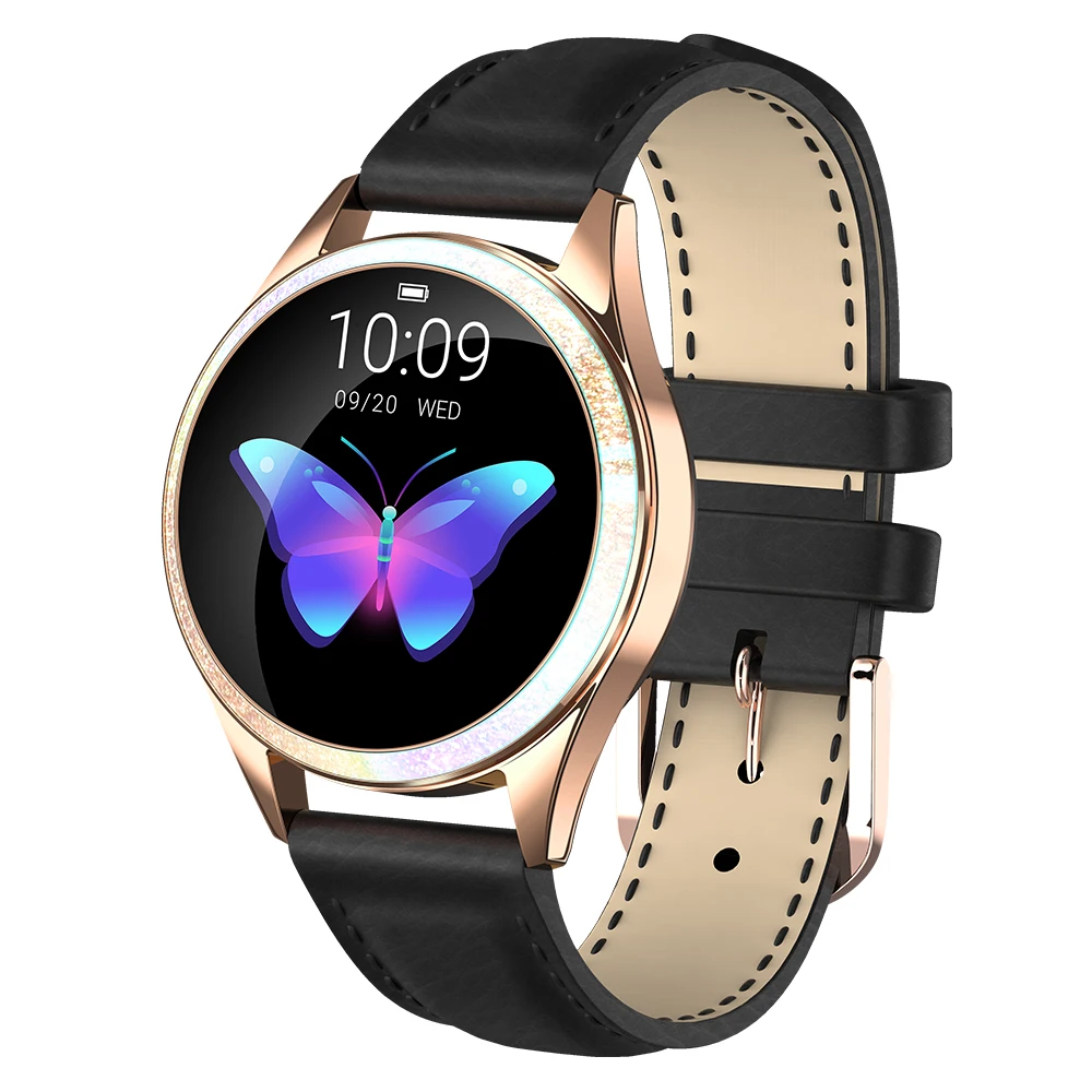 Bluetooth Smart Uhr Frauen Volle Bildschirm Diamant Legierung Smartwatch Herz Monitor Sport Dame Uhr für IOS Andriod xiaomi KW20