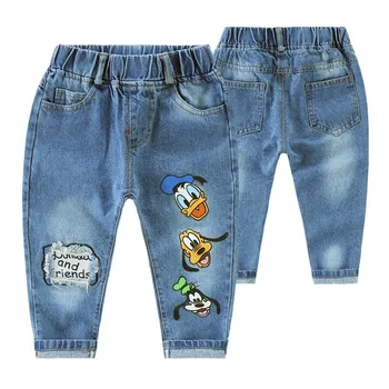 

Kids Boys Trousers Pant For Kids Girls Hole Jeans Children Mickey Cartoon Fashion Denim Pants Kids Clothes Sport Suits