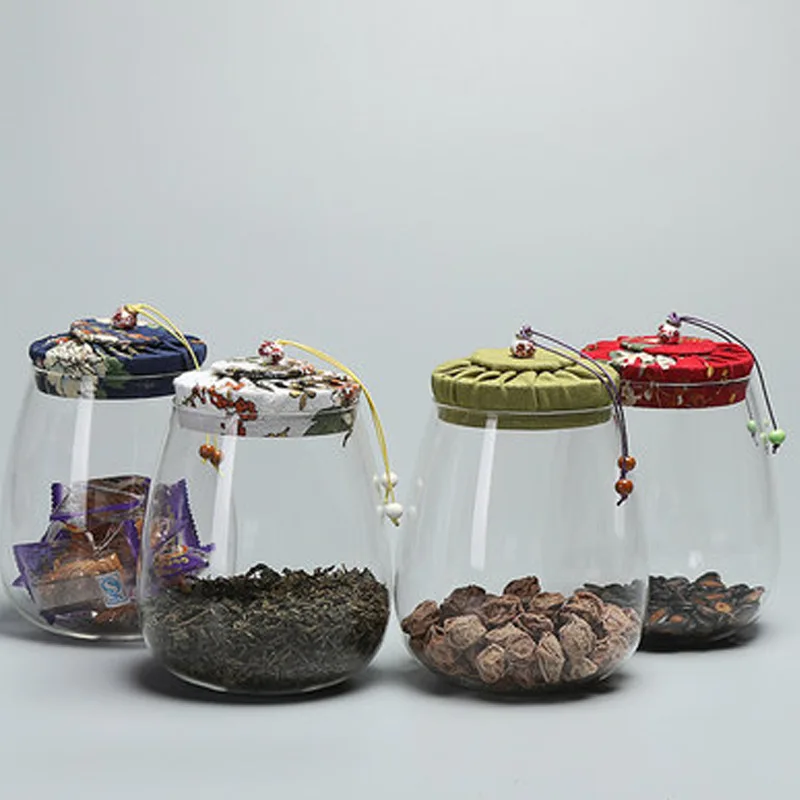 

Handmade Creative Cloth Storage Jar Borosilicate High-temperature Resistant Glass Tea Leaf Dried Fruit Candy Cereal Sealed Jar