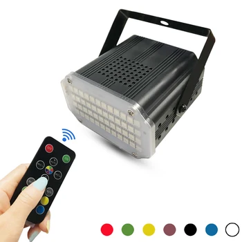 

Strobe Flash Light 48Leds Portable 12W Rgb Remote Sound Control Strobe Speed Adjustable For Stage Disco Bar Party Club