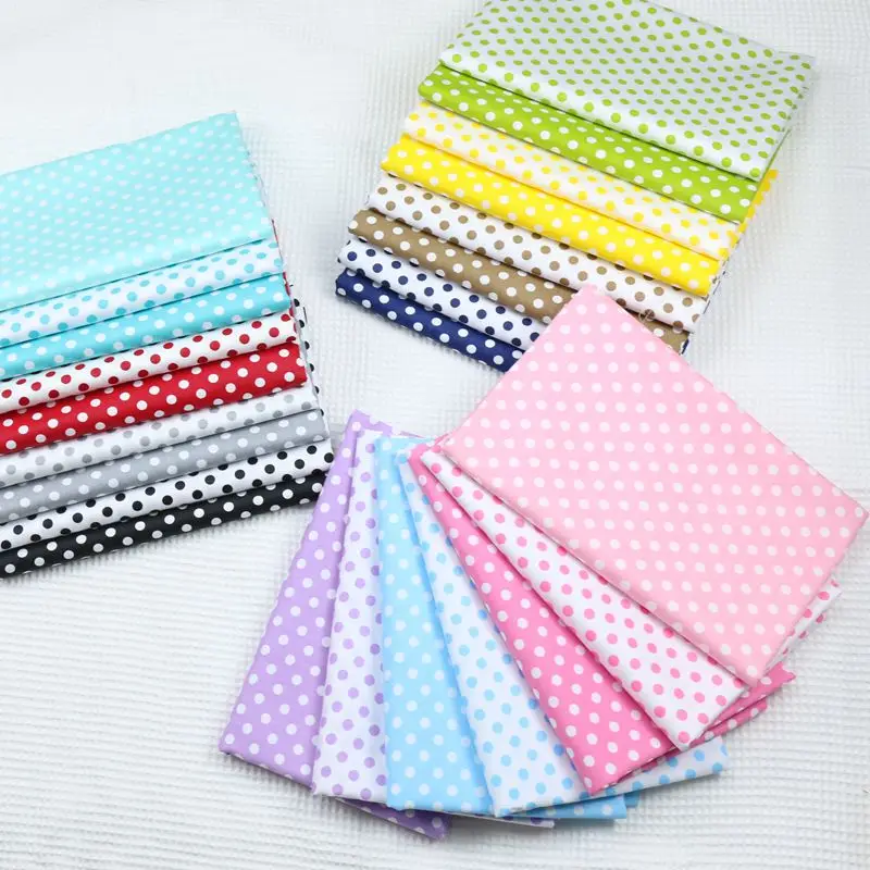 Delicate 0.8cm Polka Dot 100% cotton Fabric Quilting fabric Clothes Home Textile Bedding Sewing Doll Cloth DIY B01