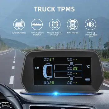 

New Tire Pressure Monitoring 12.0bar TPMS Tire Pressure Alarm Truck Solar Energy 6PCS Sensor Explosion Proof Vehicles