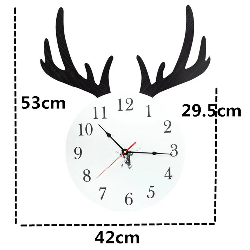 Chic deer Wall Clock Modern Style Wooden Cardboard Round for Home Decor Living Room | Дом и сад