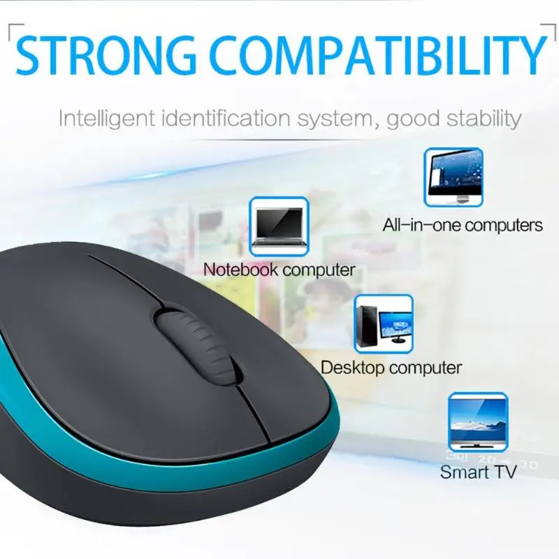 Беспроводная оптическая мышь logitech M186, эргономичная, 1000 dpi, 2,4 ГГц, беспроводная, USB, нано-приемник, мыши для офиса, дома, ПК, компьютера, ноутбука