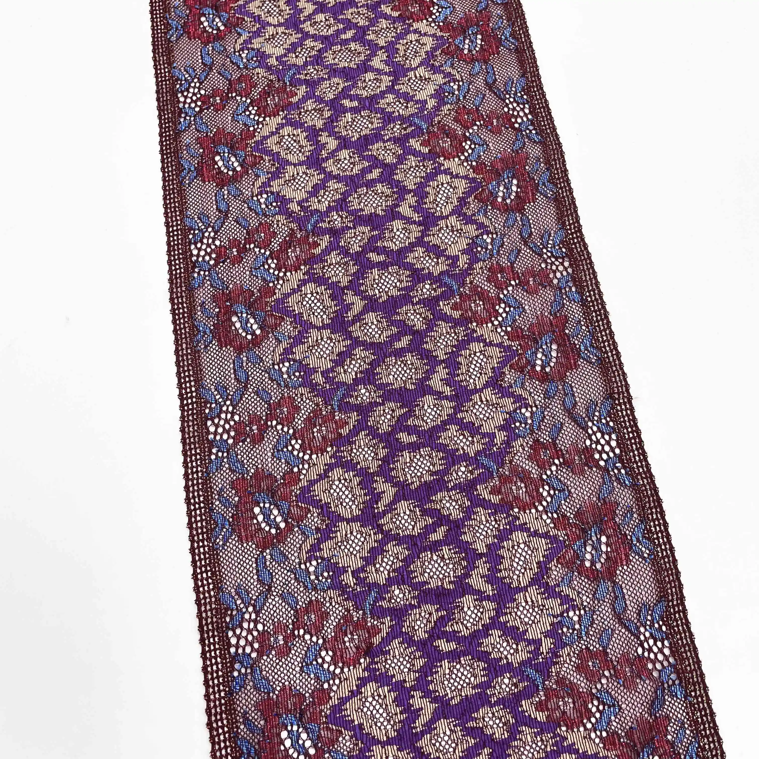 3y/Lot Width 17cm Mixed Purple Shimmer Stretch Lace Trim 5