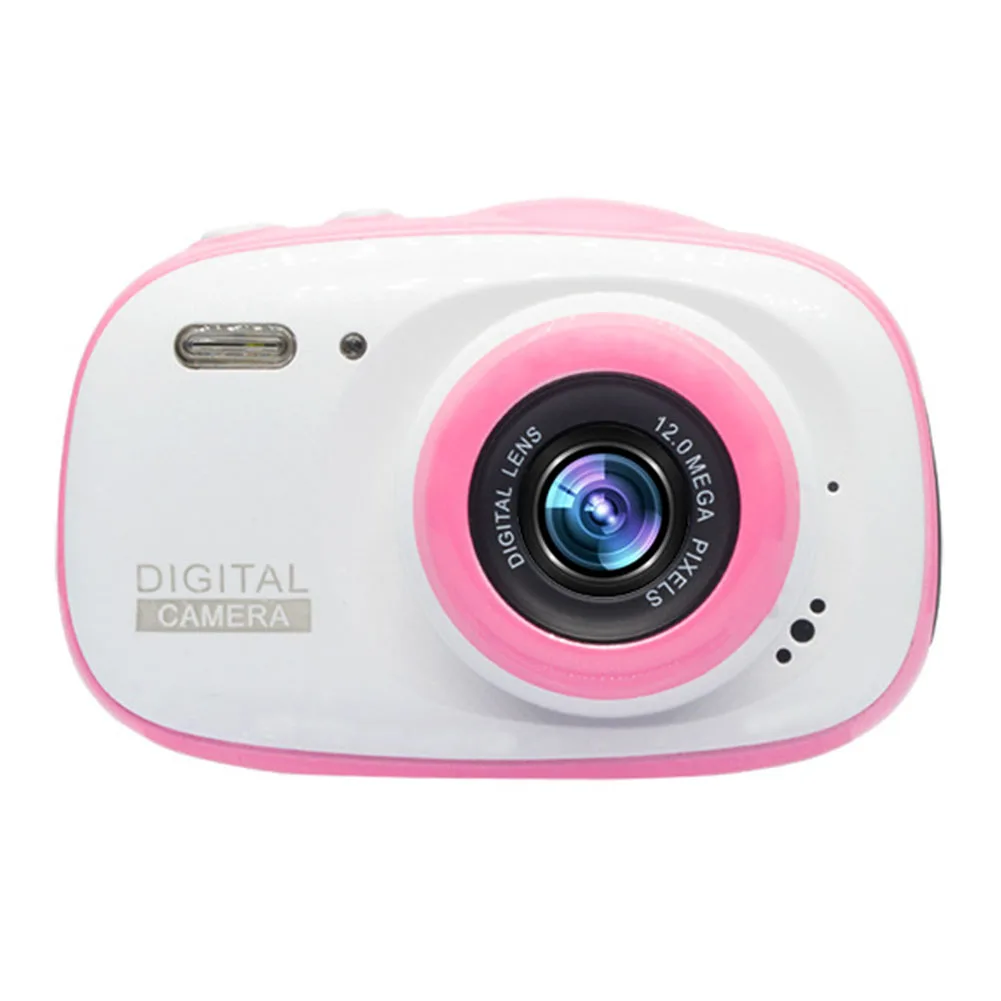 2 дюйма HD Экран времени съемки Портативный подарки для детей игрушки развивающие Водонепроницаемый цифровой Камера видео Регистраторы на день рождения видеокамера - Цвет: Розовый