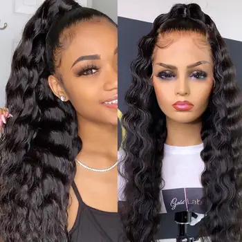 

13x4 Deep Wave Wig 150% Density Lace Front Human Hair Wigs Brazilian Remy Hair Wig For Women Baby Hair Pre Plucked Lace Wig