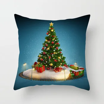 

Christmas Tree Cushion Cover coussin Peach Skin Pillowcase Sofa decoracion hogar Throw Pillow covers funda cojin Home Decor