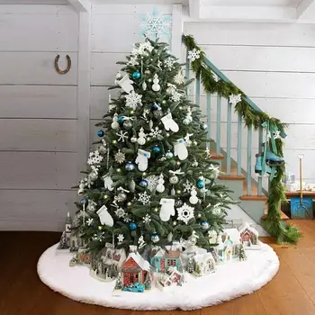 

New White Plush Christmas Tree Skirts Fur Carpet Merry Christmas Decoration for Home Natal Natal Tree Skirts New Year Decoration