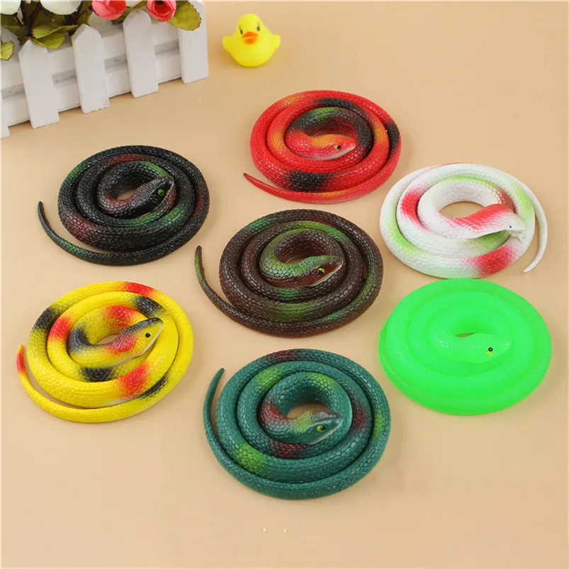 

73cm 1pc Tricky Snake Simulation Novelty Fake Toys For Adult Children Fun Shocker Scary Rubber Snake Antistress Halloween Gifts