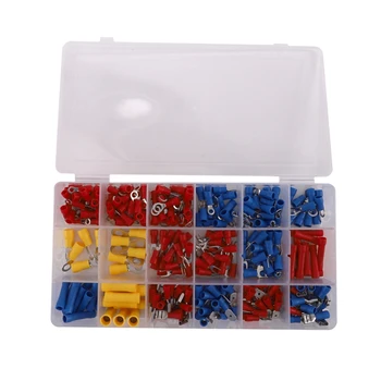 

300 PCS Insulated Wire Electrical Connectors Assortment - Butt, Ring, Spade, Quick Disconnect - Crimp Marine Automotive Cable Te