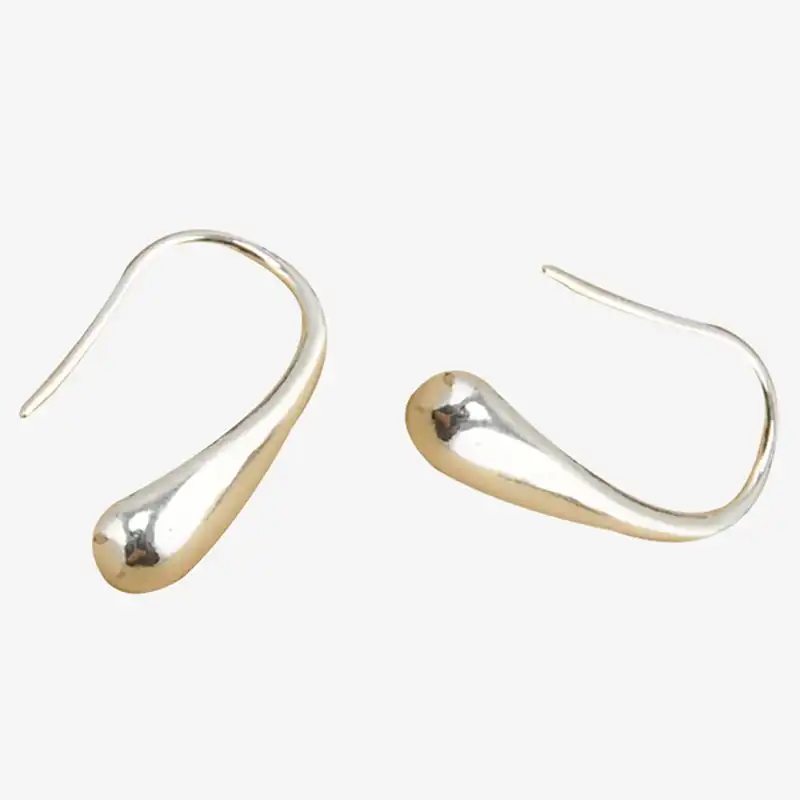 Простой прекрасный каплевидный стиль крючок посеребренные серьги-гвоздики обруч модные ювелирные изделия женские серьги для женщин эффектные ювелирные изделия