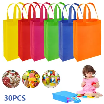 

30Pcs/Lot (6 Colors) Non-woven Gift Tote Bag-vertical Small Size 35*25*10cm Eco Jewelry Packaging Bag Wedding Party Decoration