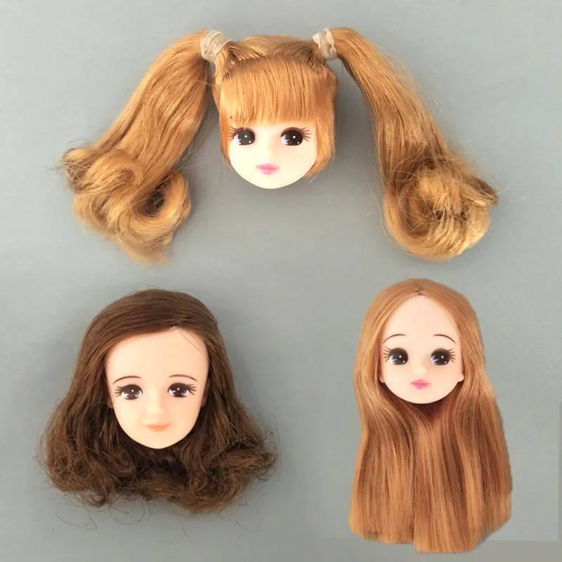 Мягкий пластик DIY 1:6 кукла голова для кукла licca головы для 1/6 BJD голова куклы с волосами Аксессуары для куклы «сделай сам» Детская игрушка подарок для девочек