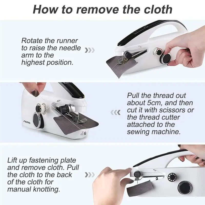 Handheld Sewing Machine, Hand Held Sewing Device Ergonomic Design Easy Operation Durable Mini for Clothes