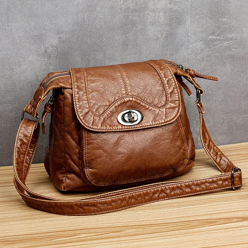 Kopen KMFFLY Merk Designer Vrouwen Messenger Bags Crossbody Zachte PU Lederen Schoudertas Hoge Kwaliteit Vintage Vrouwen Tassen Handtassen Sac