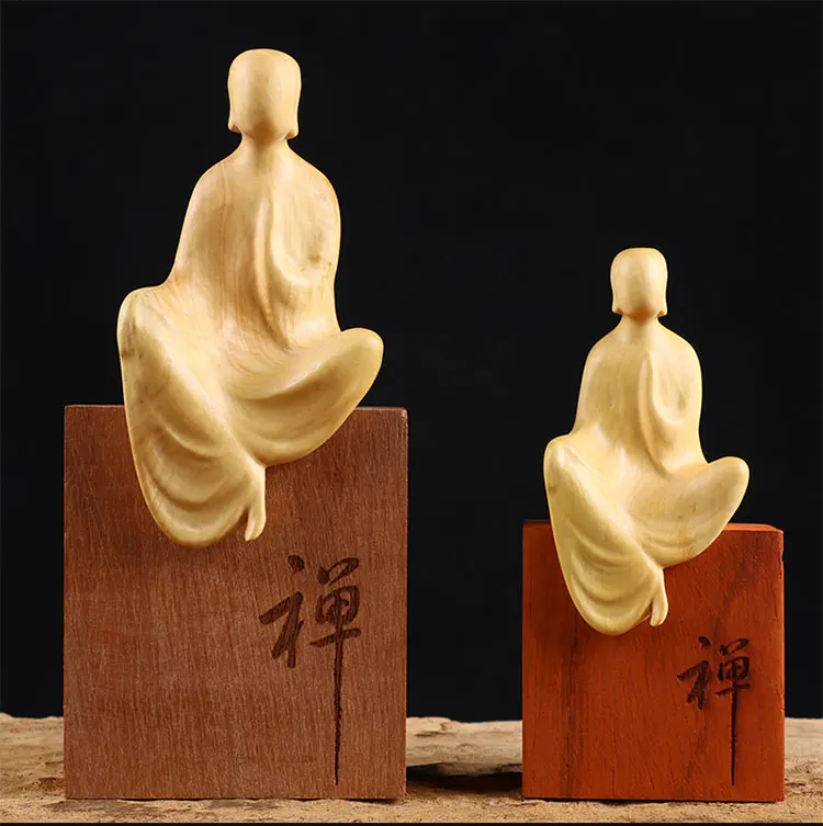 Резьба из самшита Zen резьба по дереву скульптура чайная церемония ладана