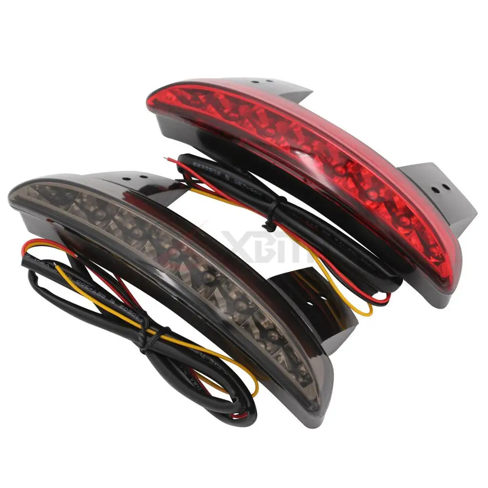 Moto Parafango Posteriore Bordo Rosso Led Fanale Posteriore Freno Per Harley Touring Sportster Xl 883 1200 Cafe Racer