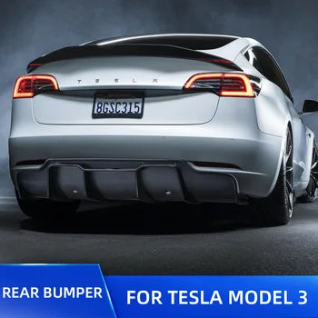

Carbon Fiber Rear Bumper Lip Diffuser Spoiler Chin For Tesla Model 3 2015 2016 2017 2018 2019 Glossy Workman Carbon Body kit