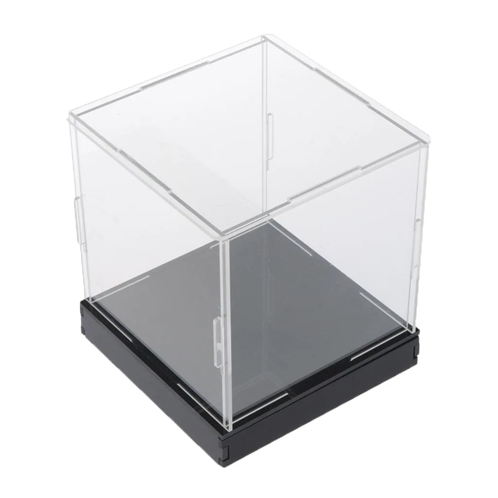 Display Case Clear Acrylic Showcase Dustproof Protective Box Cube with Base for Action Figure, Car Automovile Model