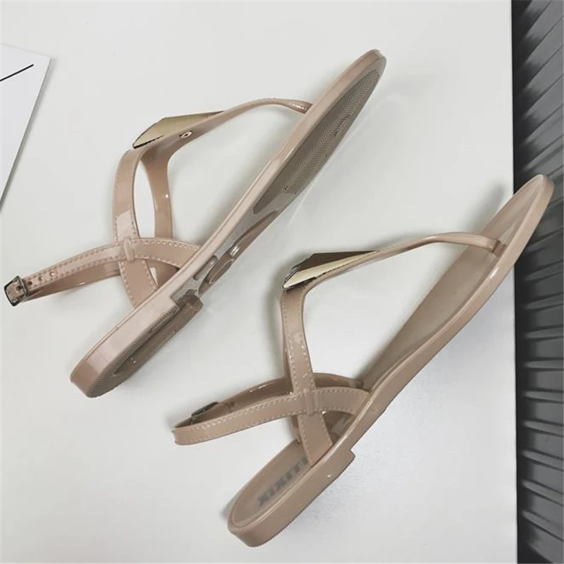 Модные женские сандалии с Т образным ремешком на плоской подошве|rhinestone flat sandals|flat