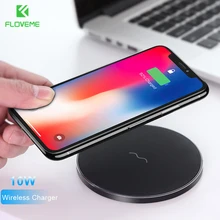 FLOVEME 10 Вт Быстрое беспроводное зарядное устройство для мобильного телефона для iPhone X XR XS Max черно-белое Qi Беспроводное зарядное устройство для samsung Galaxy Xiaomi