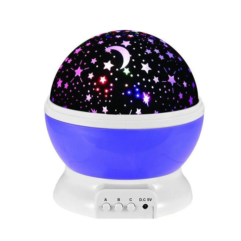 purple Светодиодный USB вращающийся Ночной светильник, проектор, звездное небо, звезда, для детей, для сна, Романтический светодиодный светильник, рождественские подарки, 9 режимов - Цвет: purple