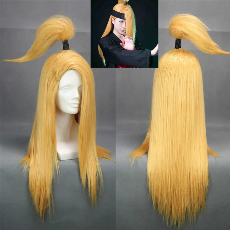 NARUTO Akatsuki Deidara Hair Synthetic Cosplay Party Wig Wigs 60cm 