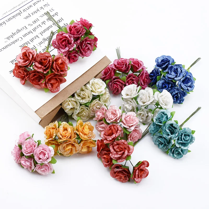 6 шт. Скрапбукинг свадебные декоративные цветы diy Подарочная коробка