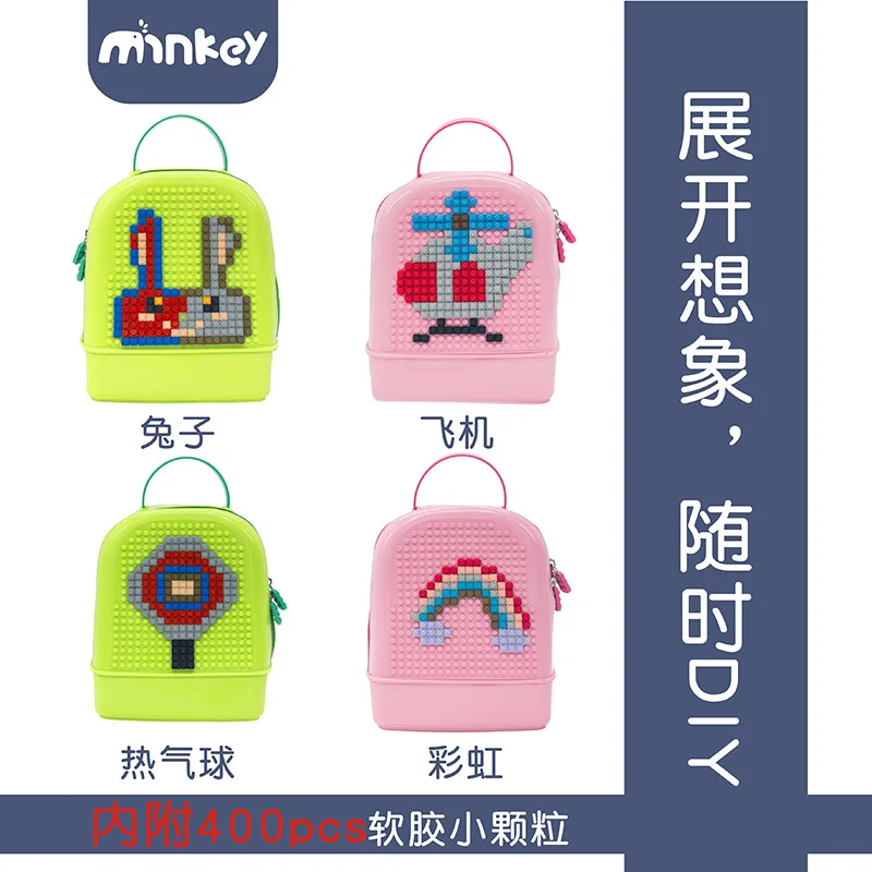 

Compatible Children ENLIGHTEN Small Particles Building Blocks Assembled Toys Educational DIY School Bag Storage Boy Children Mul