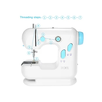 

New Multifunctional Electric Household Sewing Machine with Extension Table Dual Speed LED Light Foot Pedal Replaceable Presser F