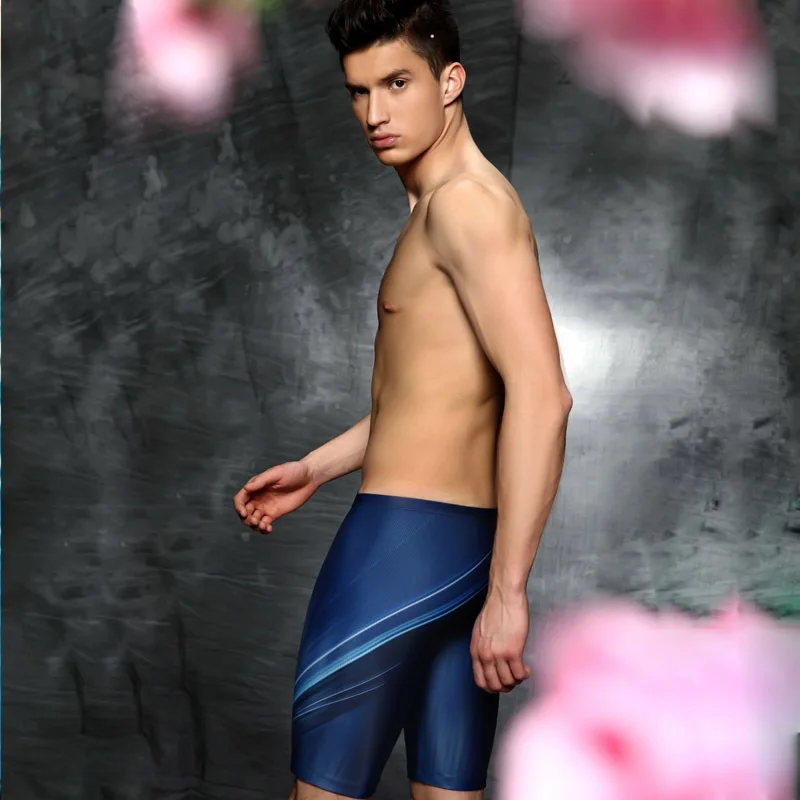 

2018 PHINIKISS New Style Boxer Racing Swimming Trunks Tight-Fit Solid Color Swimming Trunks Swimwear