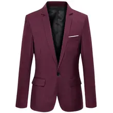 

Fashion Men Solid Color Long Sleeve Lapel Slim Fit Blazer Suit Coat Outwear