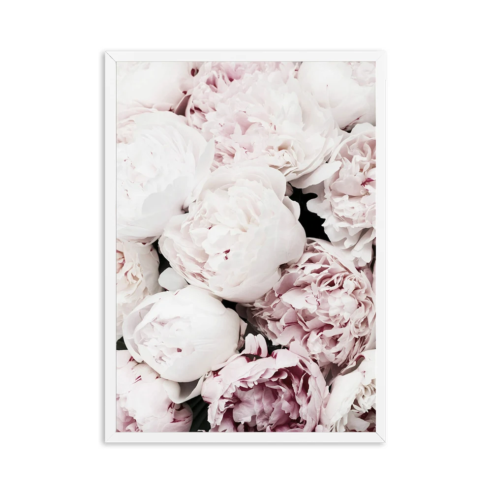 Скандинавский Плакаты и принты розовый пионы, розы цветок декор комнаты минималистское полотно Wall Art Изображение для Гостиная - Цвет: Picture A